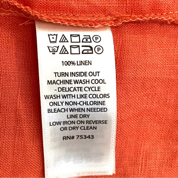 Cynthia Rowley 100% Linen Trench Coat Coral Lightweight Belted Open Frnt Sz S - Picture 8 of 8
